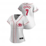 Camiseta Beisbol Mujer Cincinnati Reds Eugenio Suarez Replica Primera 2020 Blanco
