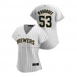 Camiseta Beisbol Mujer Milwaukee Brewers Brandon Woodruff Replica Primera 2020 Blanco