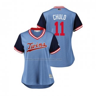 Camiseta Beisbol Mujer Minnesota Twins Jorge Polanco 2018 LLWS Players Weekend Chulo Azul