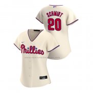 Camiseta Beisbol Mujer Philadelphia Phillies Mike Schmidt Replica Alterno 2020 Crema