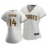 Camiseta Beisbol Mujer San Diego Padres Emilio Pagan Replica Primera Blanco