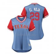 Camiseta Beisbol Mujer Texas Rangers Adrian Beltre 2018 LLWS Players Weekend El Koja Azul