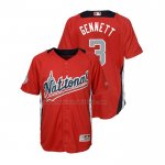 Camiseta Beisbol Nino All Star 2018 Scooter Gennett Primera Run Derby National League Rojo
