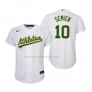 Camiseta Beisbol Nino Oakland Athletics Marcus Semien Replica Primera Blanco