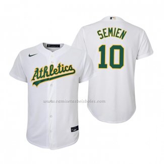 Camiseta Beisbol Nino Oakland Athletics Marcus Semien Replica Primera Blanco