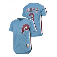 Camiseta Beisbol Nino Philadelphia Phillies Bryce Harper Cooperstown Collection Replica Azul