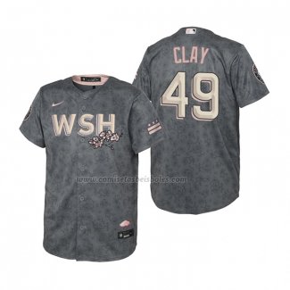 Camiseta Beisbol Nino Washington Nationals Sam Clay 2022 City Connect Replica Gris