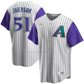 Camiseta Beisbol Hombre Arizona Diamondbacks Randy Johnson Alterno Cooperstown Collection Crema Violeta