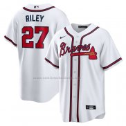 Camiseta Beisbol Hombre Atlanta Braves Austin Riley Primera Replica Blanco