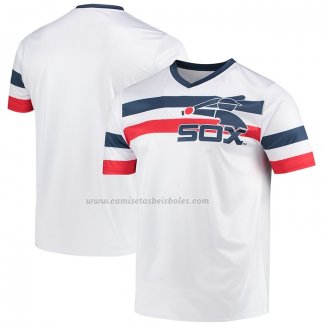 Camiseta Beisbol Hombre Chicago White Sox Cooperstown Collection V-Neck Blanco