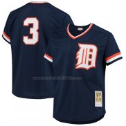 Camiseta Beisbol Hombre Detroit Tigers Alan Trammell Mitchell & Ness 1984 Autentico Copperstown Collection Mesh Batting Practice Azul