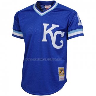 Camiseta Beisbol Hombre Kansas City Royals Bo Jackson Mitchell & Ness 1989 Autentico Cooperstown Collection Batting Mesh Practice Azul