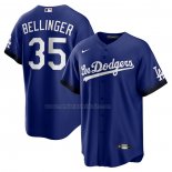 Camiseta Beisbol Hombre Los Angeles Dodgers Cody Bellinger 2021 City Connect Replica Azul