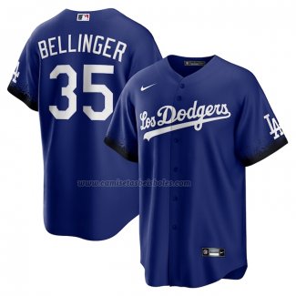 Camiseta Beisbol Hombre Los Angeles Dodgers Cody Bellinger 2021 City Connect Replica Azul