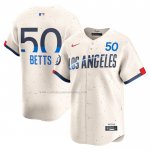 Camiseta Beisbol Hombre Los Angeles Dodgers Mookie Betts 2024 City Connect Limited Crema Camiseta Beisbol Hombre Los Angeles Dodgers Mookie Betts 2024 City Connect Limited Crema