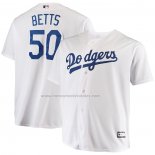 Camiseta Beisbol Hombre Los Angeles Dodgers Mookie Betts Big & Tall Replica Blanco