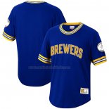 Camiseta Beisbol Hombre Milwaukee Brewers Mitchell & Ness Cooperstown Collection Wild Pitch Azul