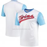 Camiseta Beisbol Hombre Minnesota Twins Cooperstown Collection Wordmark V-Neck Blanco