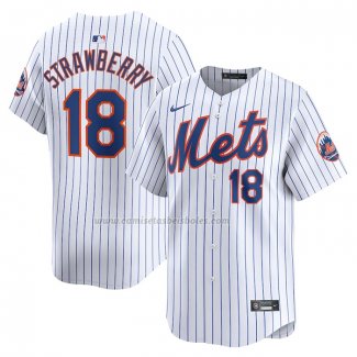 Camiseta Beisbol Hombre New York Mets Darryl Strawberry Primera Limited Blanco