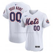 Camiseta Beisbol Hombre New York Mets Elite Primera Personalizada Blanco