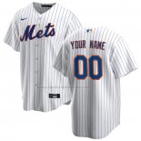 Camiseta Beisbol Hombre New York Mets Primera Replica Personalizada Blanco