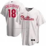 Camiseta Beisbol Hombre Philadelphia Phillies Didi Gregorius Primera Replica Blanco Camiseta Beisbol Hombre Philadelphia Phillies Didi Gregorius Primera Replica Blanco