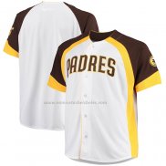 Camiseta Beisbol Hombre San Diego Padres Big & Tall Full Snap Blanco