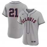 Camiseta Beisbol Hombre St. Louis Stars 17 Rings & Crwns Mesh Button Down Replica Gris