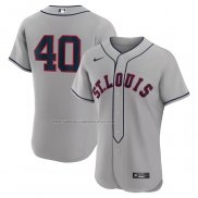 Camiseta Beisbol Hombre St. Louis Stars 17 Rings & Crwns Mesh Button Down Replica Gris