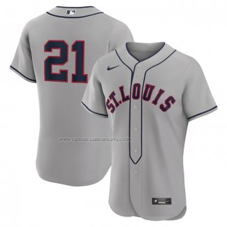 Camiseta Beisbol Hombre St. Louis Stars 17 Rings & Crwns Mesh Button Down Replica Gris