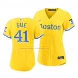 Camiseta Beisbol Mujer Boston Red Sox Chris Sale 2021 City Connect Replica Oro