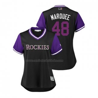 Camiseta Beisbol Mujer Colorado Rockies German Marquez 2018 LLWS Players Weekend Marquee Negro