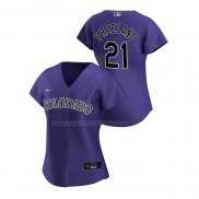 Camiseta Beisbol Mujer Colorado Rockies Kyle Freeland Replica Alterno 2020 Violeta