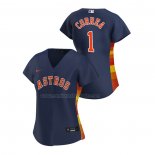 Camiseta Beisbol Mujer Houston Astros Carlos Correa Replica Alterno 2020 Azul