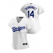 Camiseta Beisbol Mujer Los Angeles Dodgers Enrique Hernandez Replica Primera 2020 Blanco
