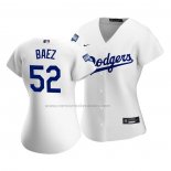 Camiseta Beisbol Mujer Los Angeles Dodgers Pedro Baez Replica Primera 2020 Blanco