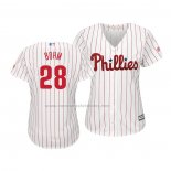 Camiseta Beisbol Mujer Philadelphia Phillies Alec Bohm Cool Base Primera Blanco