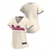 Camiseta Beisbol Mujer Philadelphia Phillies Replica Alterno 2020 Crema