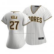 Camiseta Beisbol Mujer San Diego Padres Keone Kela Replica Primera Blanco