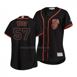 Camiseta Beisbol Mujer San Francisco Giants Alex Wood Cool Base Negro