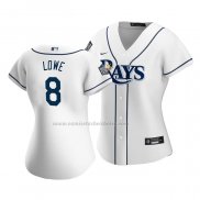 Camiseta Beisbol Mujer Tampa Bay Rays Brandon Lowe Primera Replica Blanco