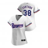 Camiseta Beisbol Mujer Texas Rangers Danny Santana Replica Primera 2020 Blanco