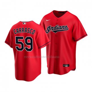 Camiseta Beisbol Nino Cleveland Guardians Carlos Carrasco Replica Alterno 2020 Rojo