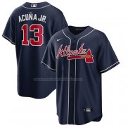 Camiseta Beisbol Hombre Atlanta Braves Ronald Acuna Jr. Alternate Replica Azul