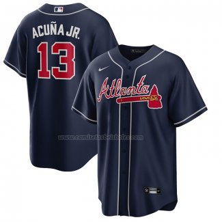 Camiseta Beisbol Hombre Atlanta Braves Ronald Acuna Jr. Primera Autentico Blanco