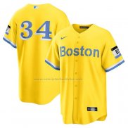 Camiseta Beisbol Hombre Boston Red Sox David Ortiz Retired City Connect Replica Oro