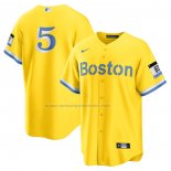 Camiseta Beisbol Hombre Boston Red Sox Enrique Hernandez 2021 City Connect Replica Oro