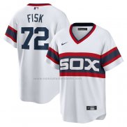 Camiseta Beisbol Hombre Chicago White Sox Carlton Fisk Primera Cooperstown Collection Blanco