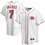 Camiseta Beisbol Hombre Cincinnati Reds Eugenio Suarez Primera Replica Blanco Camiseta Beisbol Hombre Cincinnati Reds Eugenio Suarez Primera Replica Blanco