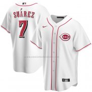 Camiseta Beisbol Hombre Cincinnati Reds Eugenio Suarez Primera Replica Blanco